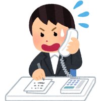 電話対応に追われるイラスト